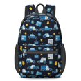 thumbnail image 1 of Police and Star Black Pattern 17" Waterproof Oxford School Backpacks for Teens, S-Shape Padded Straps, for School, Travel, Hiking, Camping, 1 of 5