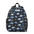 thumbnail image 1 of Police and Star Black Pattern Backpack for School, Cute School Bag with Adjustable Shoulder Straps and Padded Back, 13.8"x11.4"x6", 1 of 5