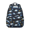 thumbnail image 1 of Police and Star Black Pattern Backpack for School, Cute School Bag with Adjustable Shoulder Straps and Padded Back, 15.3"x11"x7.1", 1 of 5
