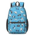 thumbnail image 1 of Police and White Car Blue Pattern 17" School Backpacks for Teens,Waterproof Oxford Fabric,S-Shape Padded Straps for School,Travel,Hiking,Camping, 1 of 6