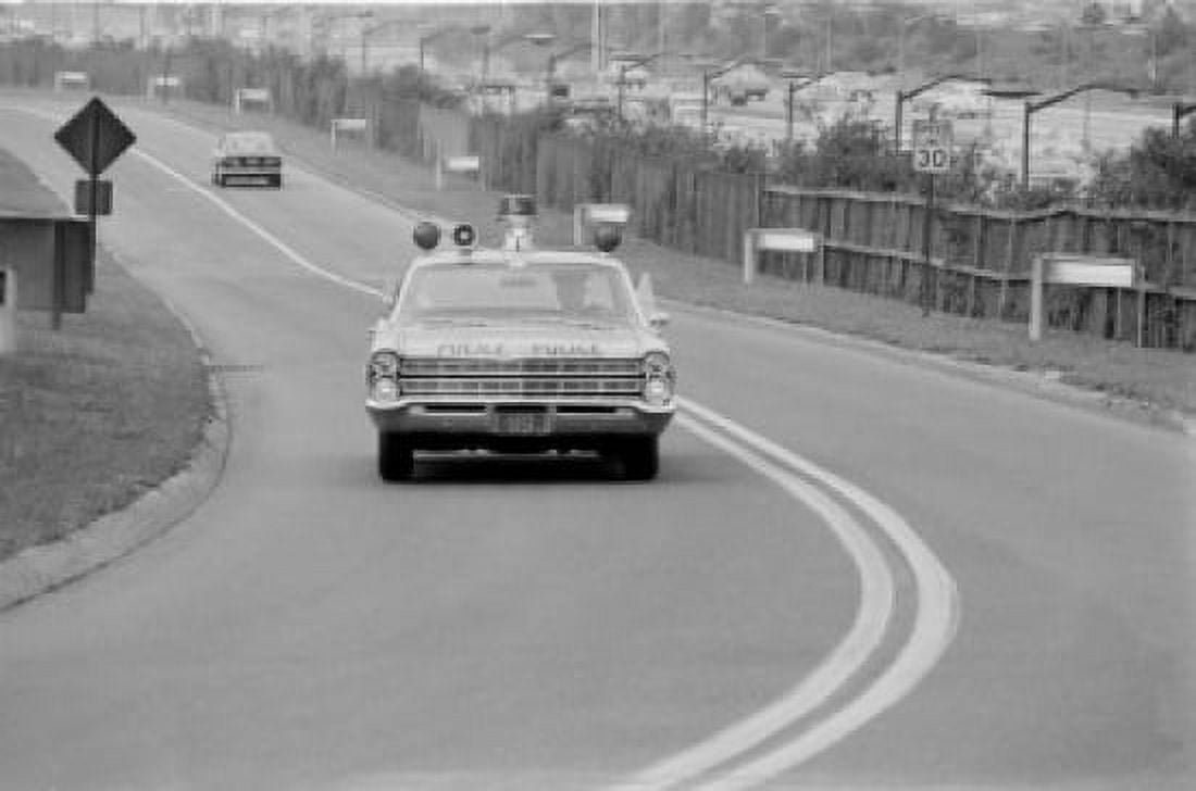 Police car on road Canvas Art -  (24 x 36)