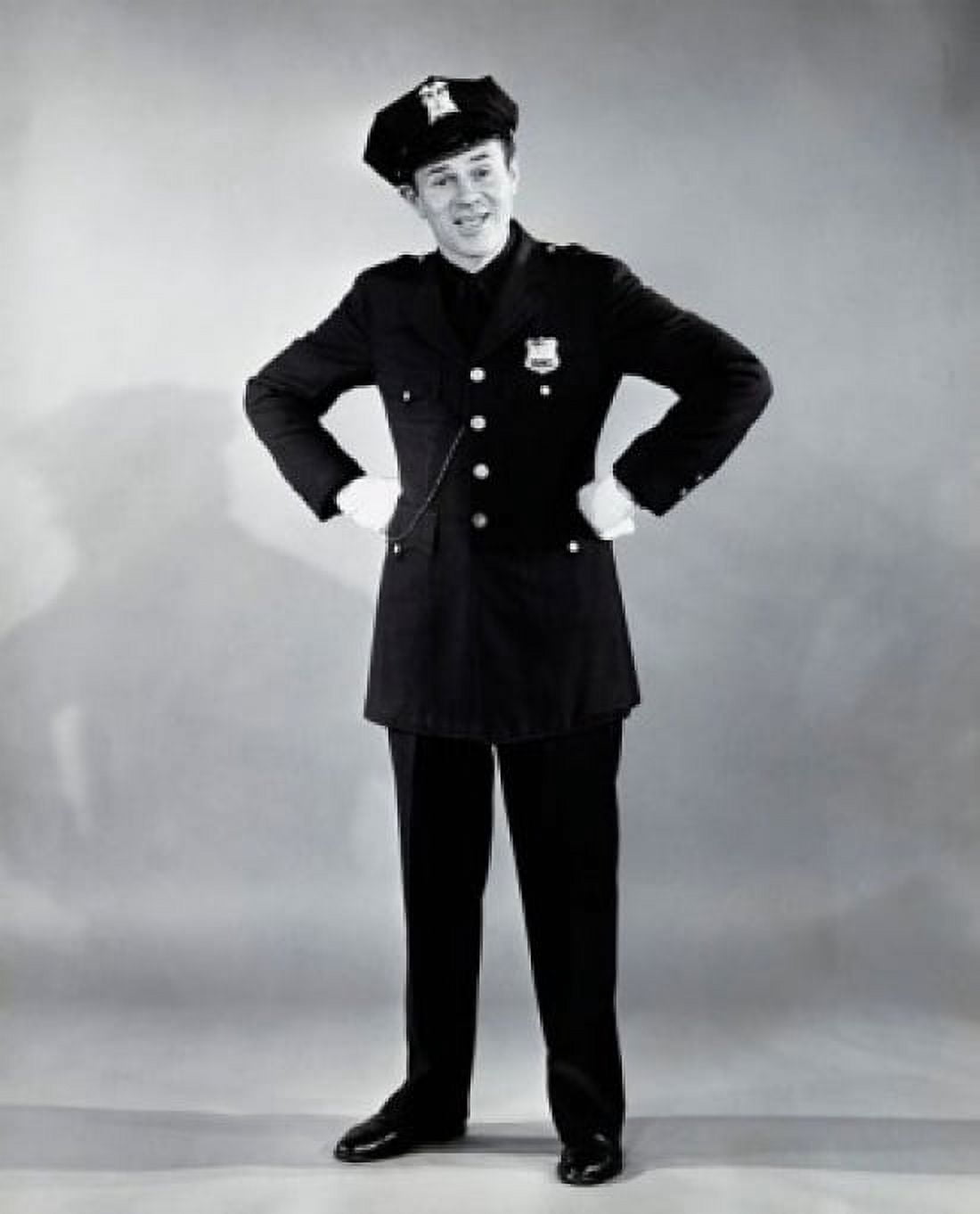 Police officer standing with arms akimbo Canvas Art - (18 x 24)