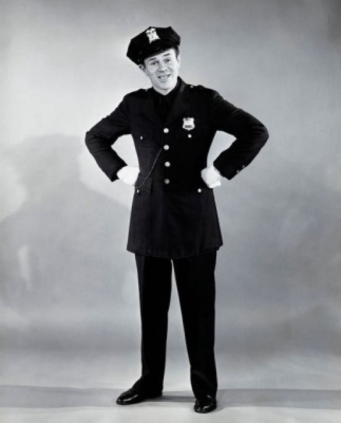 Police officer standing with arms akimbo Canvas Art - (24 x 36)