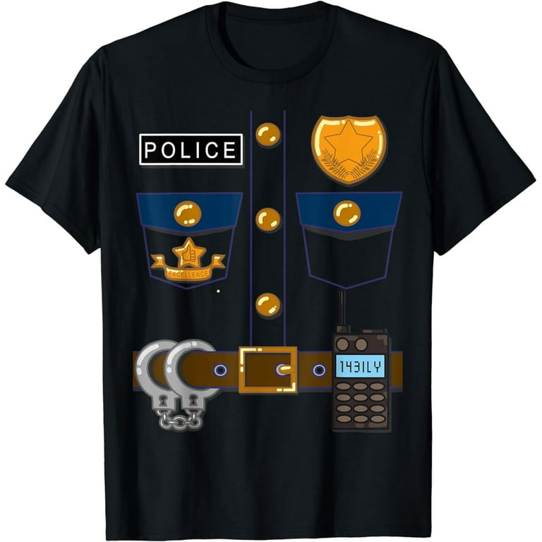 Policeman Costume Funny Halloween Police Officer T Shirt Policeman Costume Funny Halloween Police Officer T Shirt