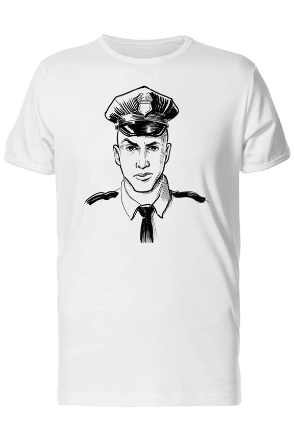 Policeman In Full Uniform T-Shirt Men -Image by Shutterstock, Male 4X-Large