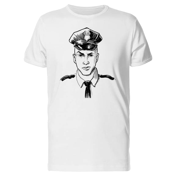Policeman In Full Uniform T-Shirt Men -Image by Shutterstock, Male x-Large