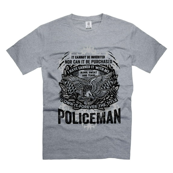 Policeman Patriotic Shirt Men's Police Shirts Policemen Gifts Police Officer Shirts (3X-Large Grey)
