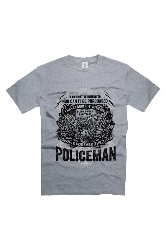 Policeman Patriotic Shirt Men's Police Shirts Policemen Gifts Police Officer Shirts (Small Grey)