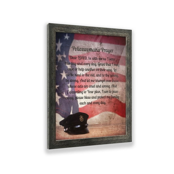 Policewoman's Prayer, Police Officer Gifts for Women, Police Woman Framed Poem, 2188BW