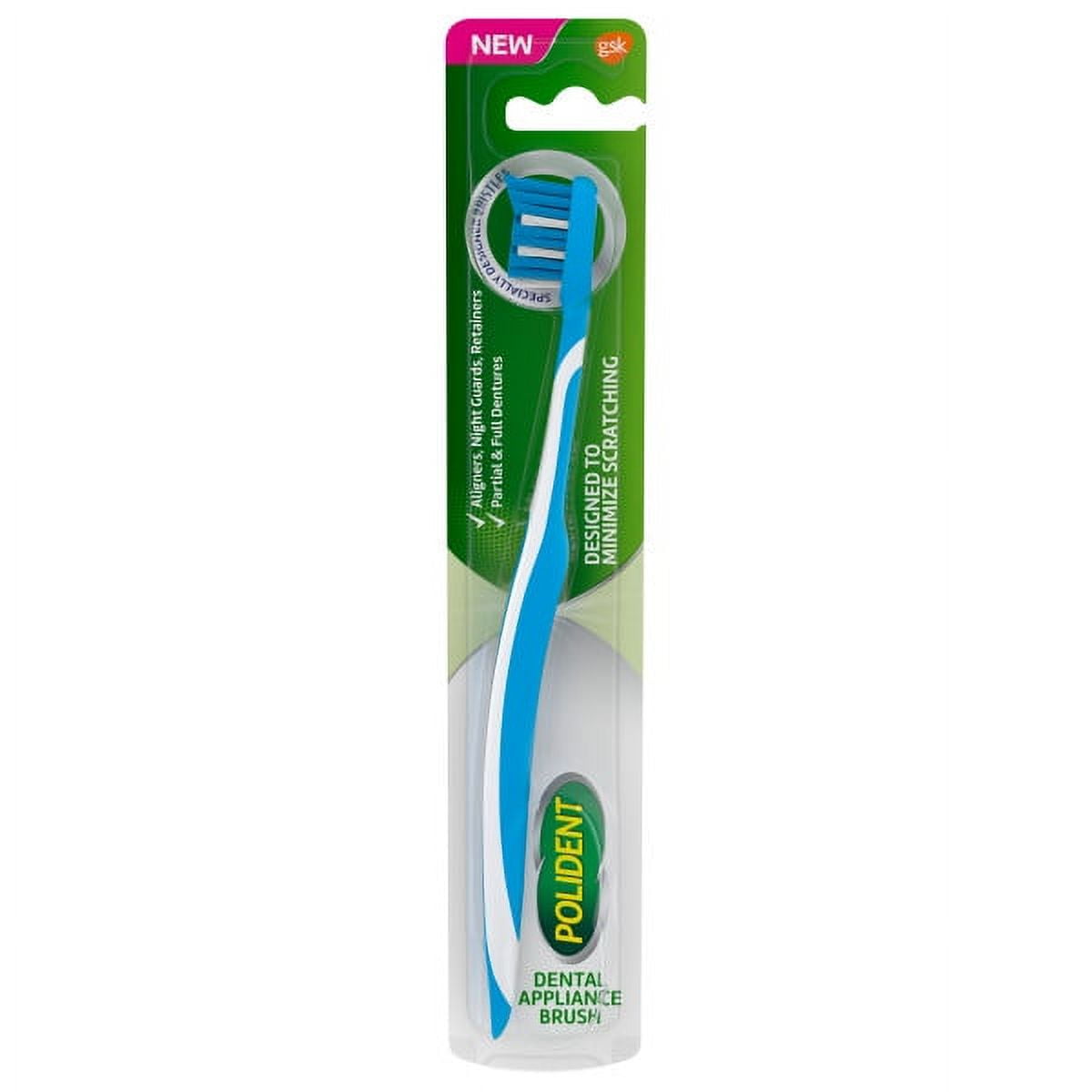 Polident Dental Appliance and Denture Brush, 1 Count, for Adults