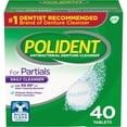 thumbnail image 1 of Polident Partials Antibacterial Denture Cleanser Effervescent Tablets, 40 Count, 1 of 8