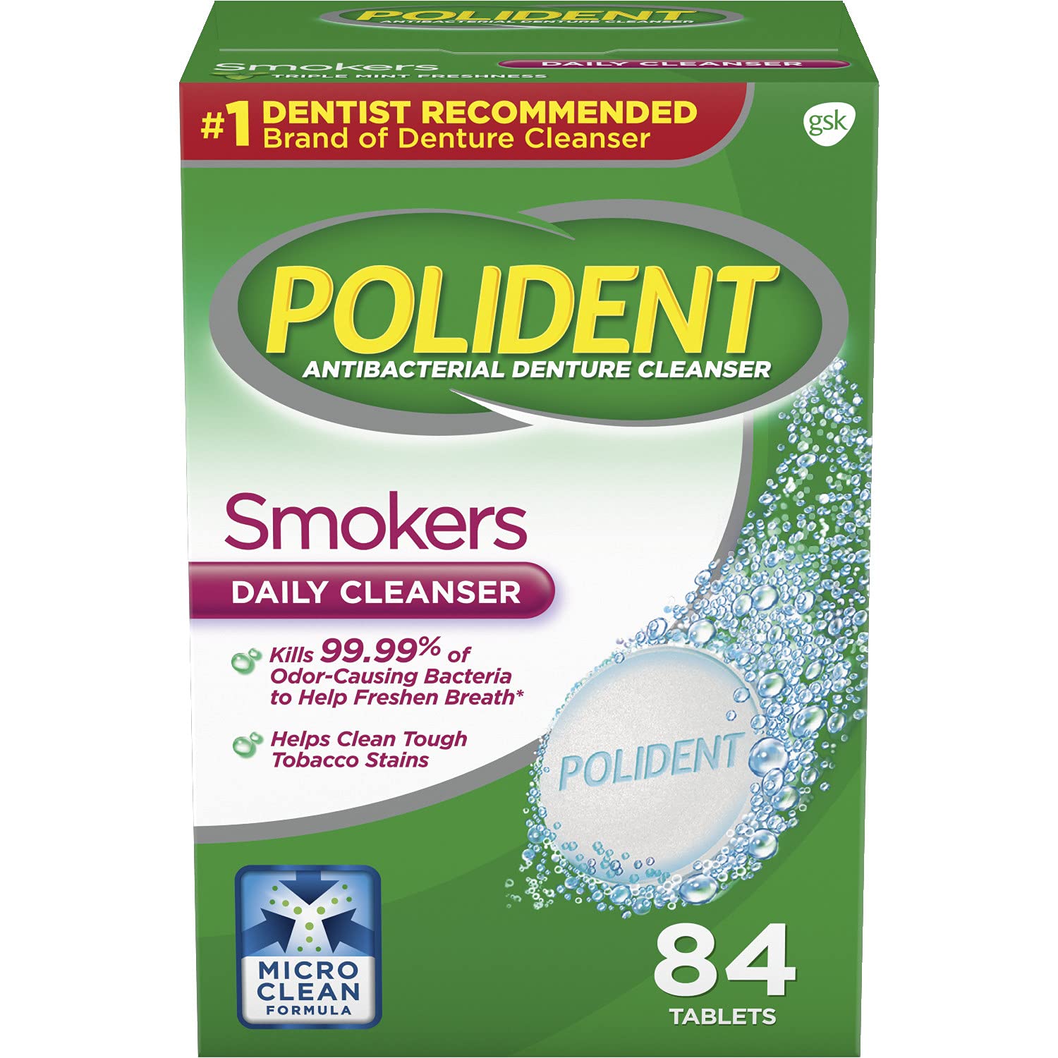 Polident Smokers Denture Cleanser Tablets - 84 Count - Walmart.com