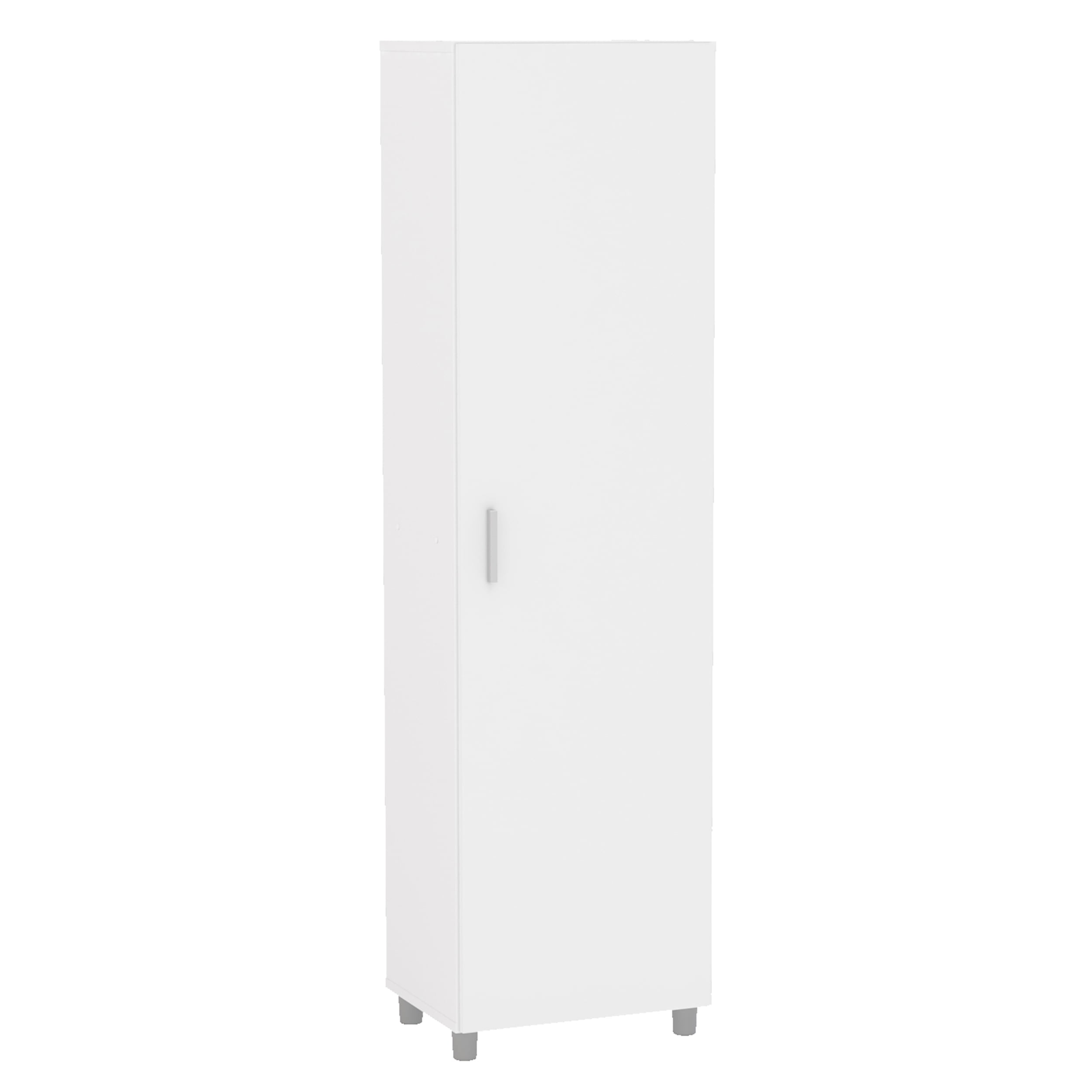 Aria White Engineered Wood 4-Shelf Storage Cabinet