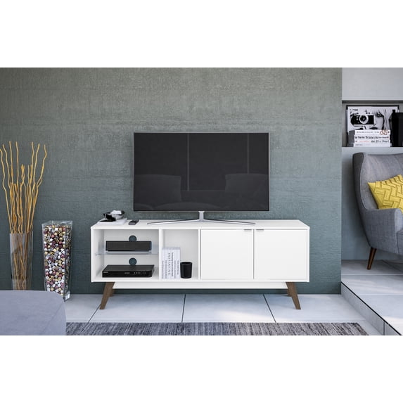 Polifurniture Bariloche TV Stand for TVs up to 65 inches, White Finish