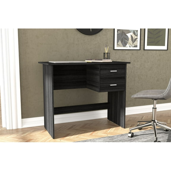 Polifurniture Budapest 35.5 in. Writing Desk with 2 Drawers, Espresso