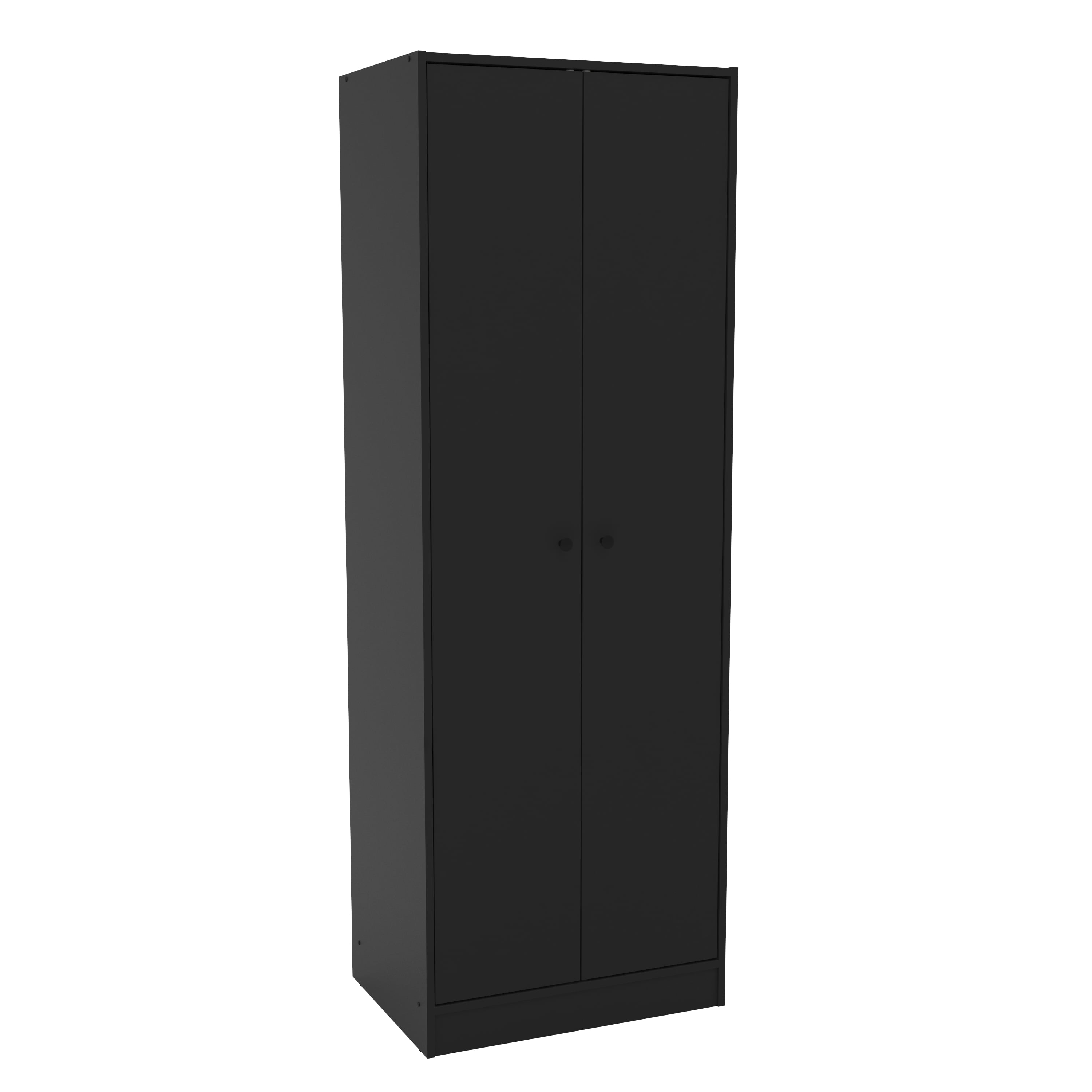 Polifurniture Denmark 2 Door Wood Composite Bedroom Armoire, Black