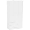 Polifurniture Denmark 3 Door Bedroom Armoire with Drawers, White