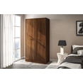 thumbnail image 1 of Polifurniture Denmark 71 in. 3 Door Bedroom Armoire with Shelves & Hanging Rod, Walnut, 1 of 8