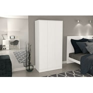 Better Home Products Grace Wood 2-Door Wardrobe Armoire with 2-Drawers ...