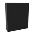 thumbnail image 1 of Polifurniture Denmark 71 in. 5 Door Adult Armoire with 2 Drawers, Shelves & 2 Hanging Rods, Black Wood, 1 of 11