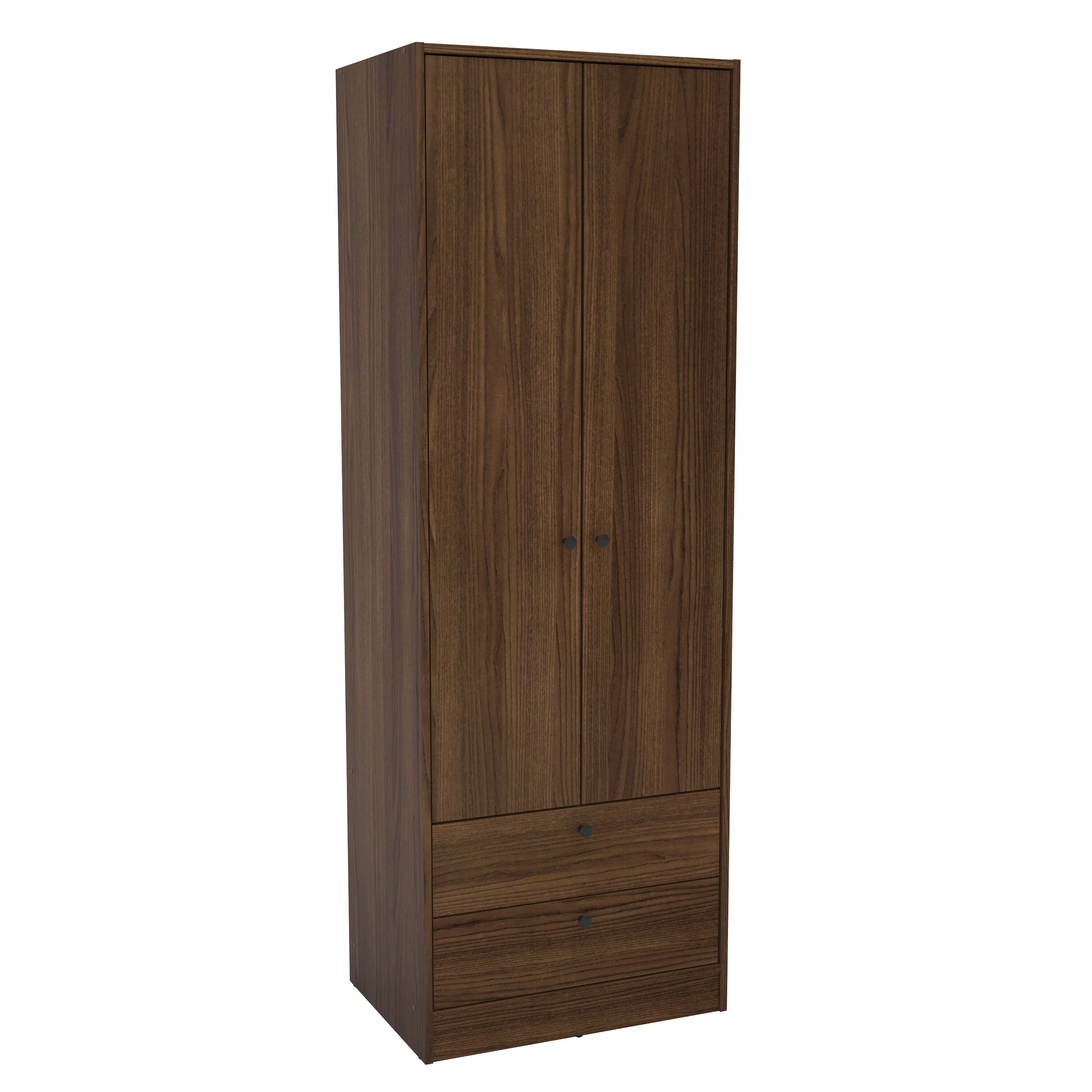 Polifurniture Denmark Modern 2 Door Bedroom Armoire with 2 Drawers