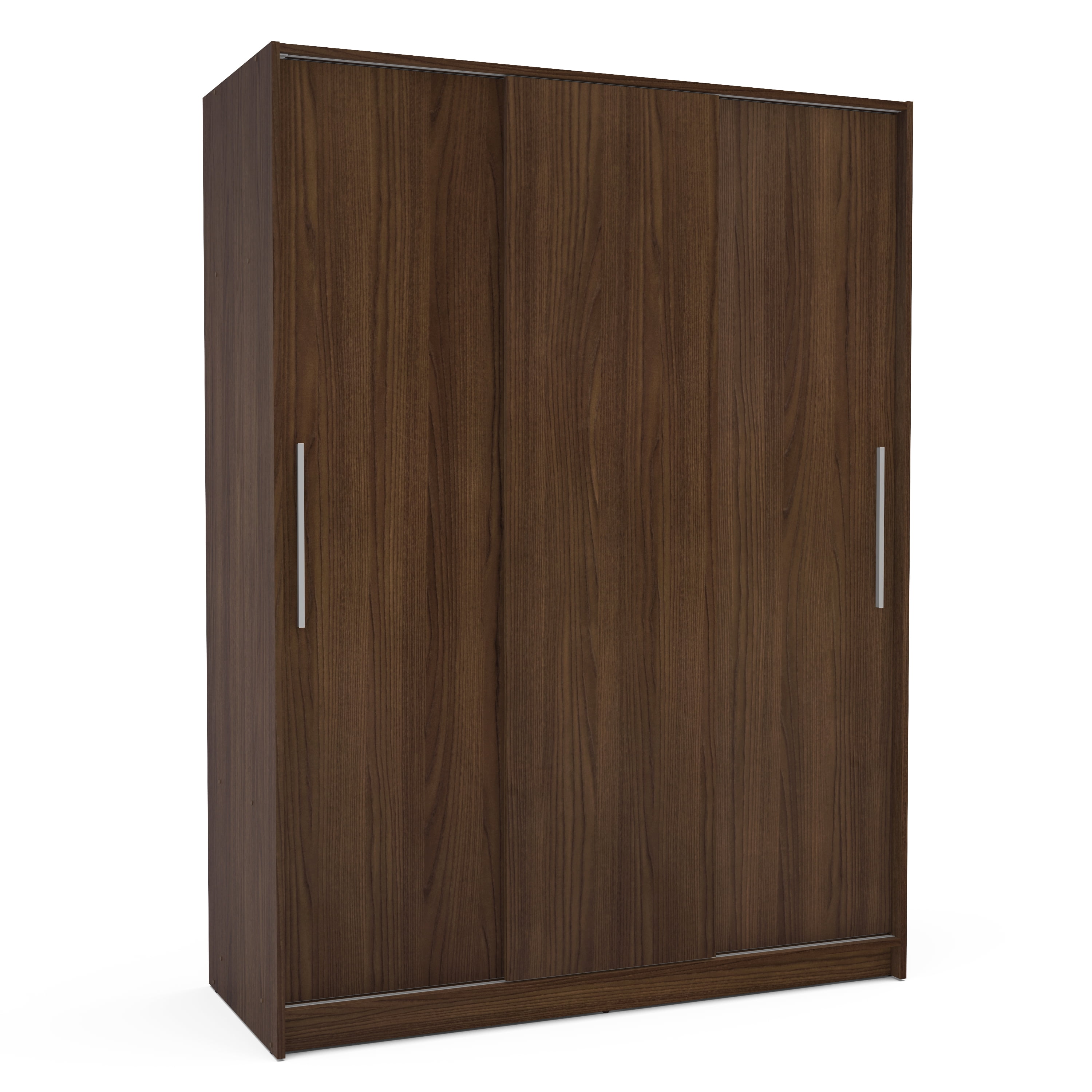 Polifurniture Denmark Wood Bedroom Armoire with 3 Sliding Doors, Dark