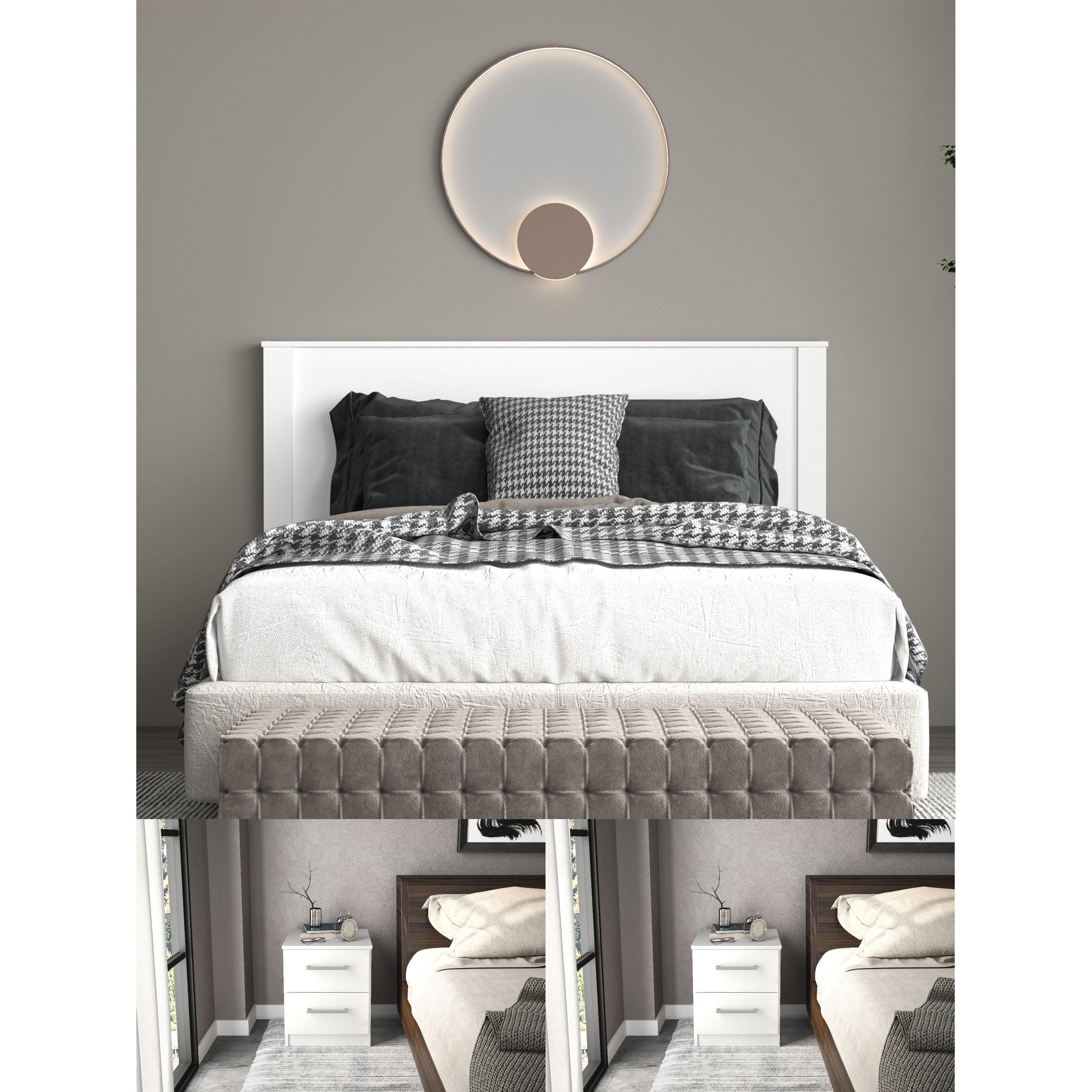 Polifurniture Juliette Full Size 3 Pc Bedroom Set, White