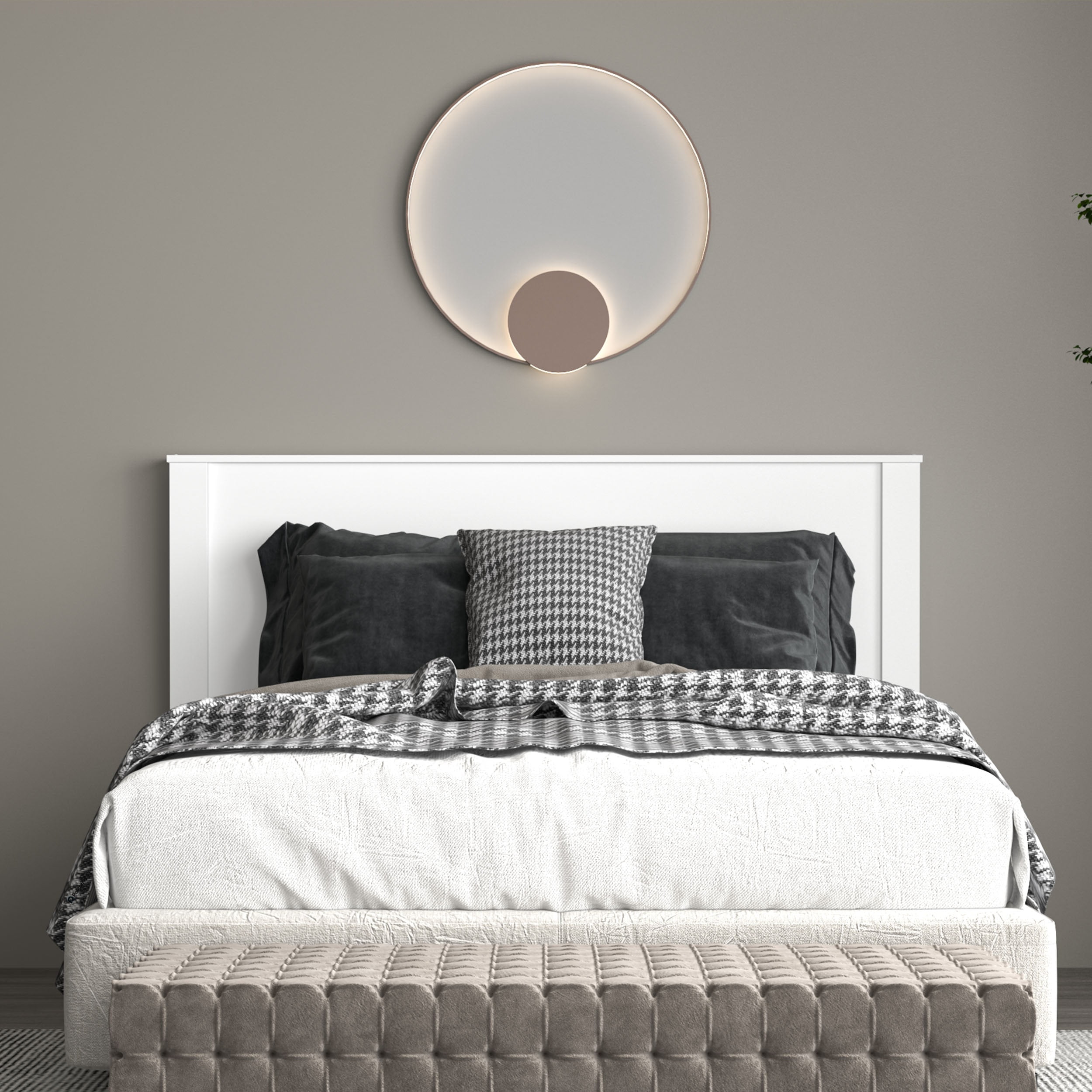 Polifurniture Juliette Full Size Wood Panel Headboard White