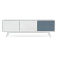 thumbnail image 1 of Polifurniture Laos 2 Door / 2 Drawer TV Stand for TVs up to 79", White and Navy, 1 of 12