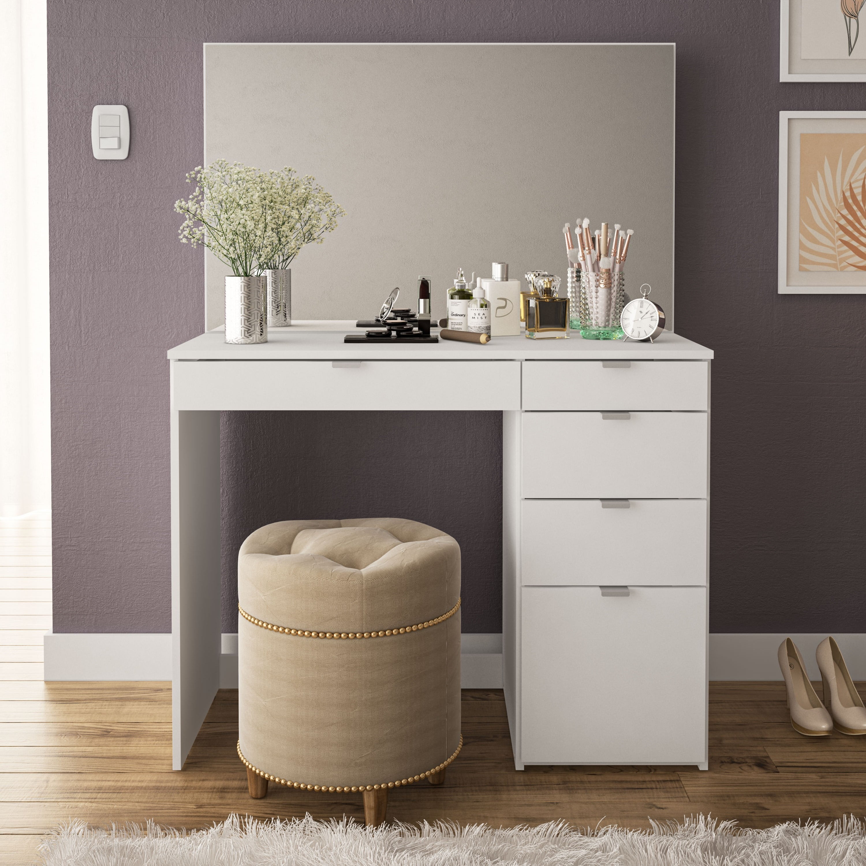 White Modern Vanity Desk Table Polifurniture Tunisia Ubuy
