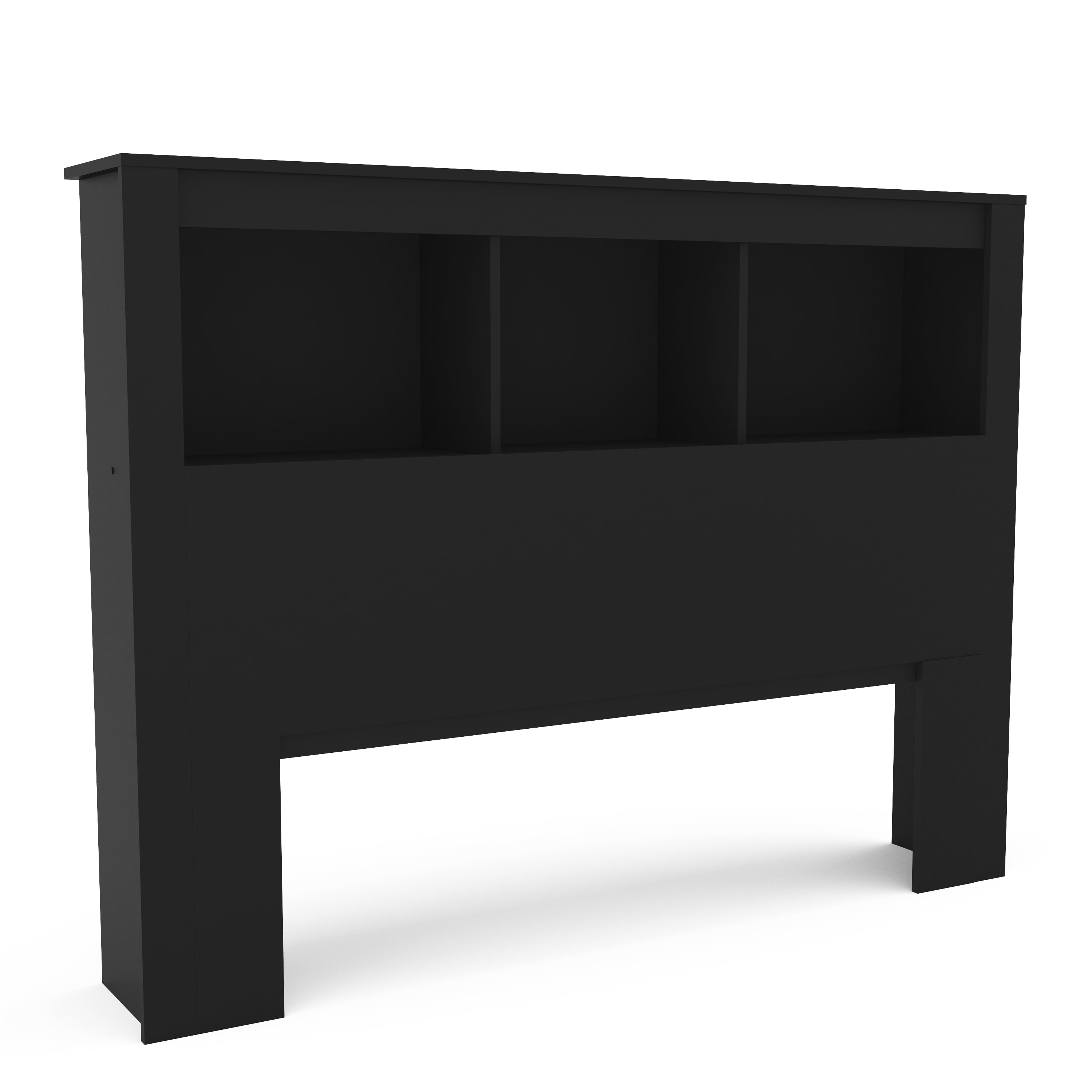 Polifurniture Madison Full Size Wood Bookcase Headboard, Black