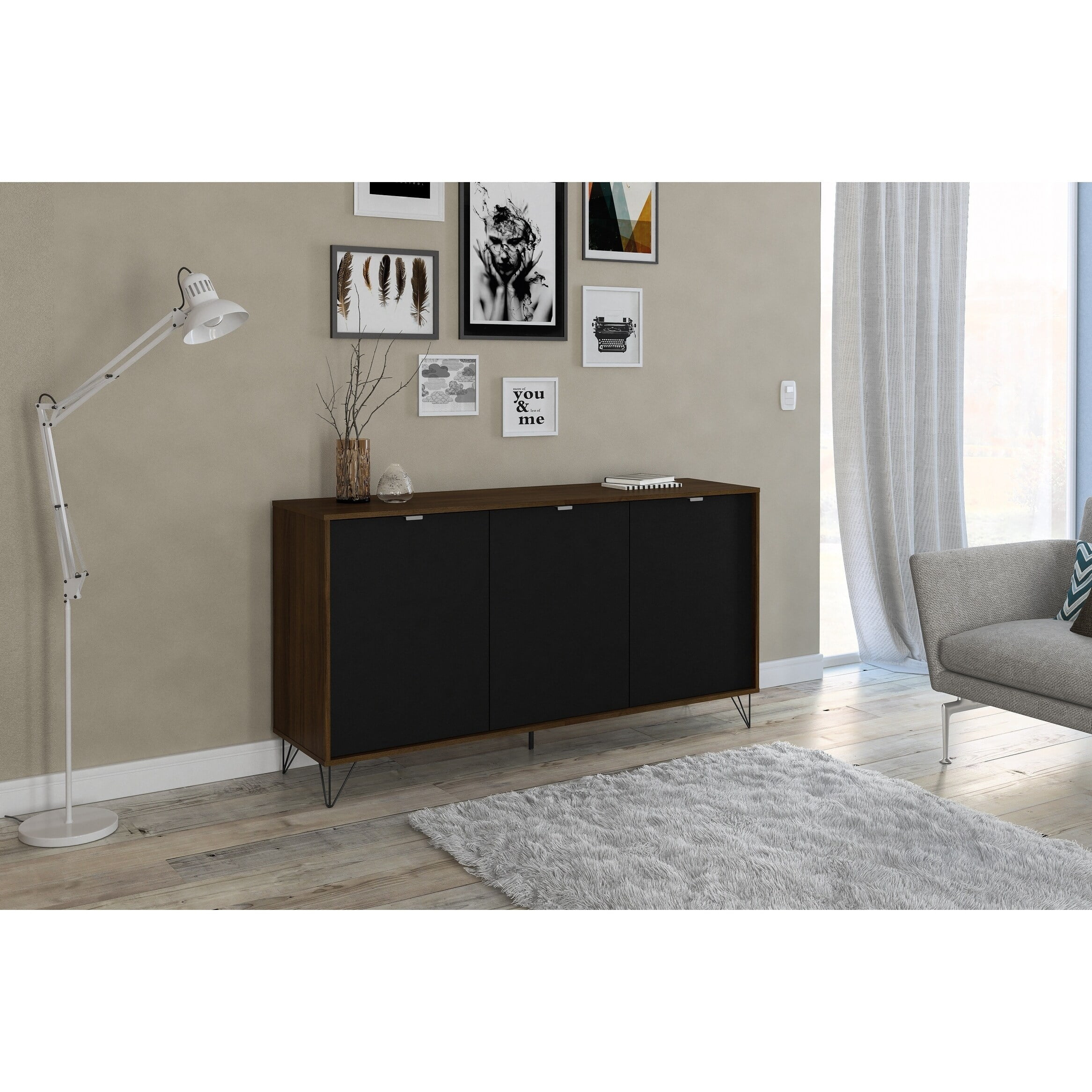 Polifurniture Montreal 3 Door Sideboard Brown