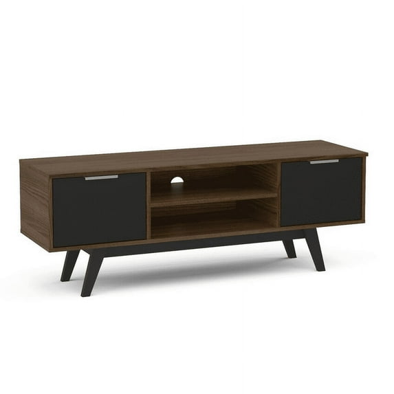Polifurniture Shard 2 Door TV Stand for TVs up to 60", Walnut & Black