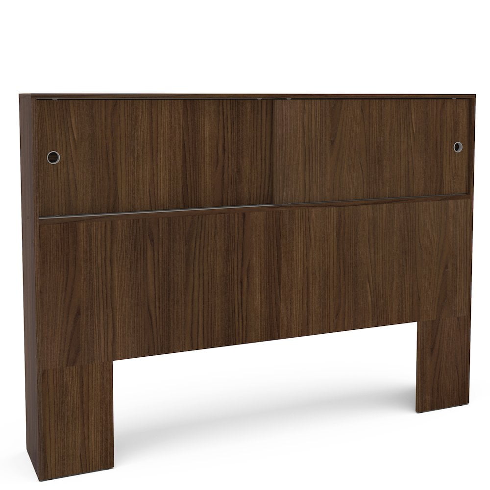 Polifurniture Victoria Queen Size Wood Storage Headboard, Walnut