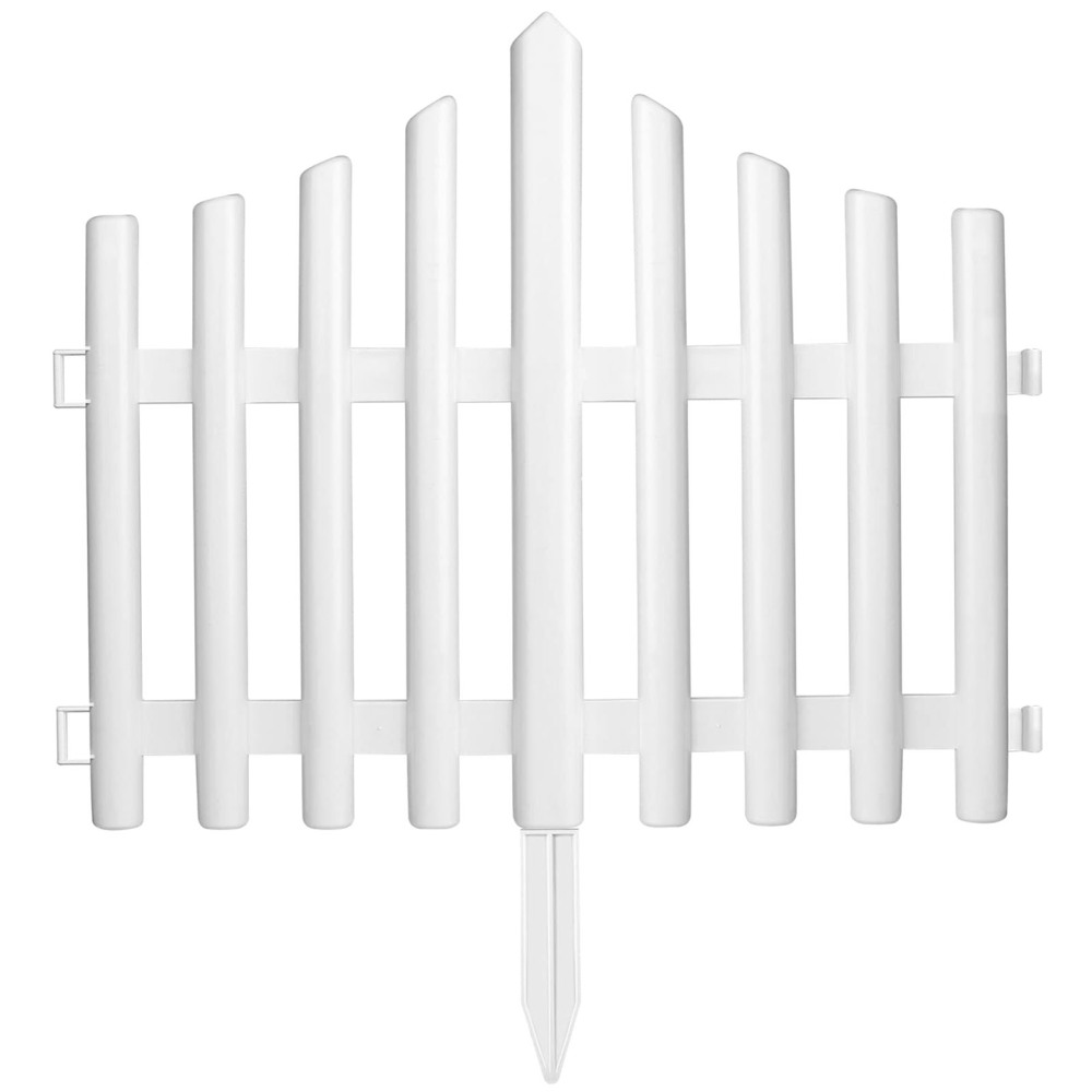 Polignac Garden White Plastic Stake Fences Lightweight Easy
