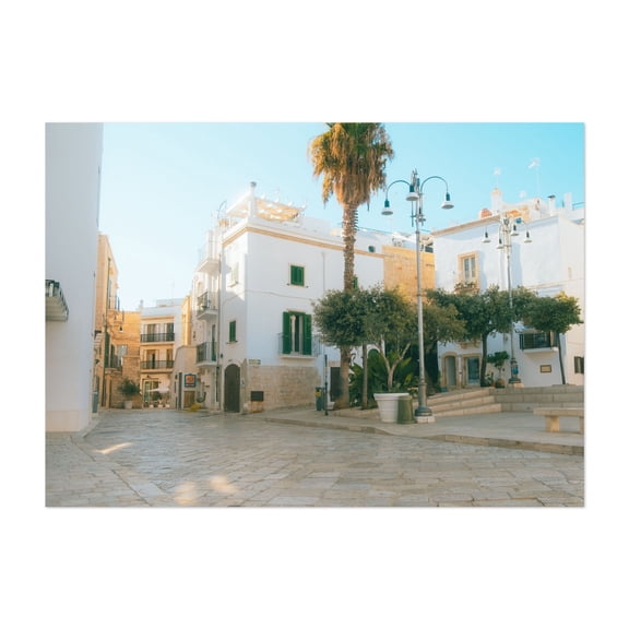 Polignano a Mare I - by travelmonti - Polignano a Mare Apulia Italy Photography Mediterranean Architecture Italian Cityscape Vintage Travel Poster Summer Unframed Wall Art Print 5 x 7 inches