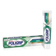 Poligrip Free Denture Adhesive Cream, Strong All-Day Hold, Food Seal, 2.4 Oz