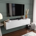 thumbnail image 1 of Poling Modern Wood Floating TV Stand for 70" TVs, White Veneer, 1 of 5