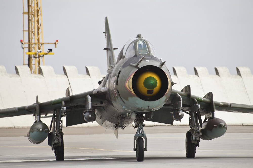 Polish Air Force Su-22 Fitter Canvas Art - Timm ZiegenthalerStocktrek Images (18 x 12)