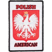 Polish-American Crest Patch, Polish Flag Patches