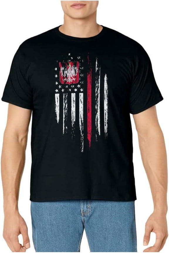 Polish American Flag Combo Poland USA Polska Patriotic Gift T-Shirt