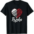 thumbnail image 1 of Polish American Heart T-Shirt Poland Polska Shirt T-ShirtPure cotton short-sleeved shirts for both men and women, 1 of 6