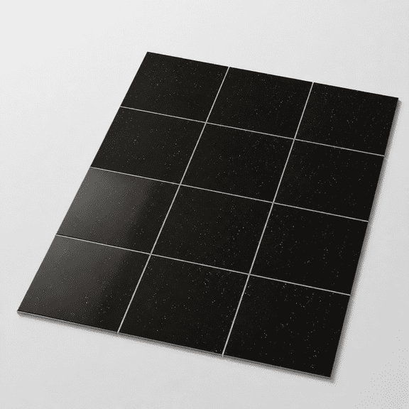 Polish Black Galaxy Marble 12x12 Inch 40-pack Peel and Stick Vinyl Floor Tiles