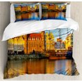 thumbnail image 1 of Polish Duvet Cover Set Queen Size, Morning View on Gdansk Old Town from City Embankment, Decorative 3 Piece Bedding Set with 2 Pillow Shams, Multicolor, by Ambesonne, 1 of 3