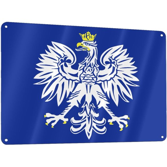 Polish Eagle Polska 12x8in Sign Metal Wall Art Poster Home Decor