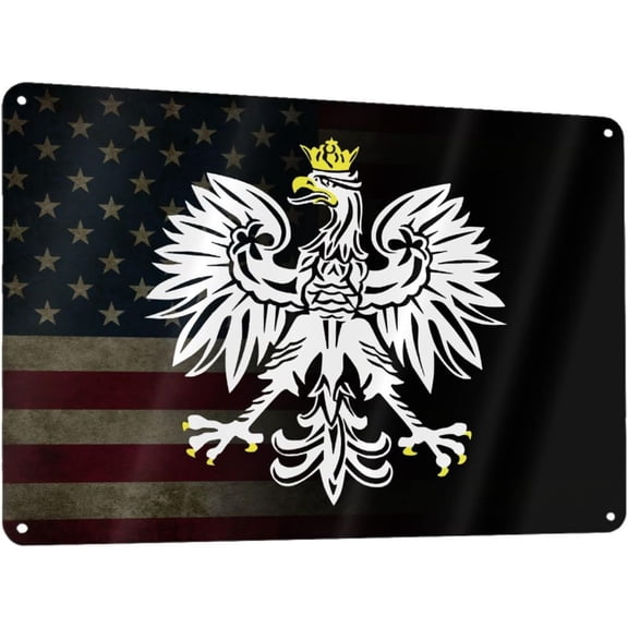 Polish Eagle Polska 12x8in Sign Metal Wall Art Poster Home Decor