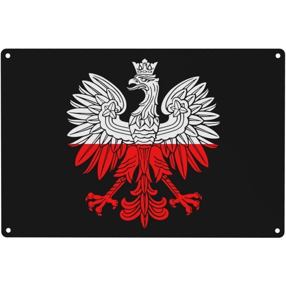 Polish Eagle Polska Vintage Metal Tin Sign 12x8 In Wall Art for Home, Bar, Man Cave Easy to Hang10