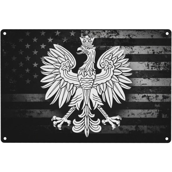 Polish Eagle Polska Vintage Metal Tin Sign 12x8 In Wall Art for Home, Bar, Man Cave Easy to Hang68