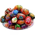 thumbnail image 1 of Polish Easter Handpainted Wooden Eggs Pisanki, Set of 6, 1 of 7