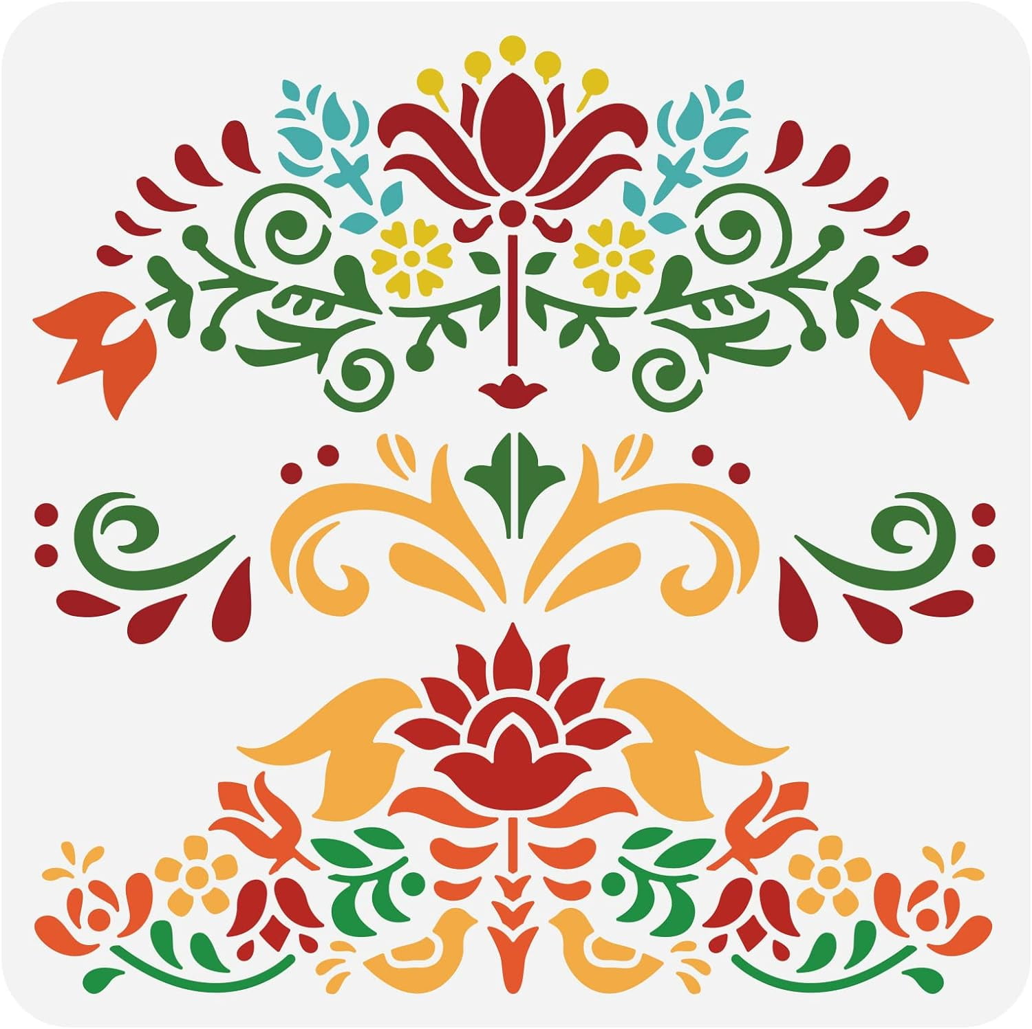 Polish Ethnic Folklore Painting Stencils 12x12 inch Stripe Theme ...